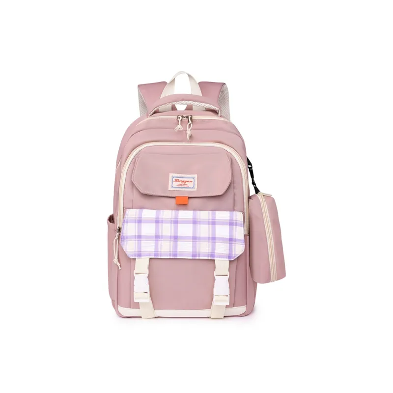 GEERDUN Water Repellent Fabric Backpack Regular Unisex Black/Purple/Green/Blue/Pink-8