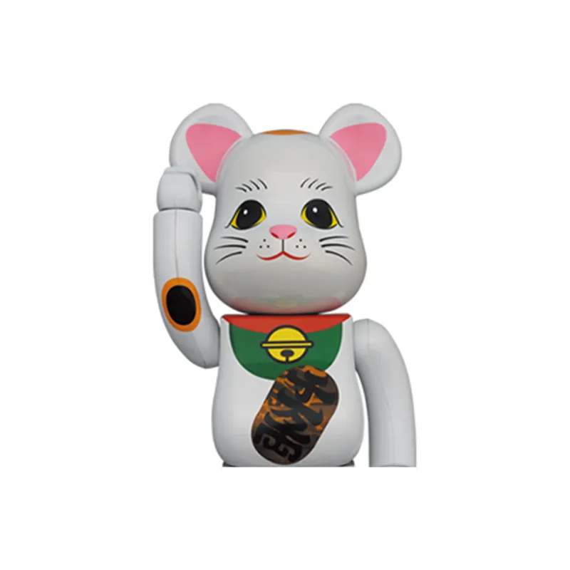 BE@RBRICK Maneki Neko White Plated Luminous-1