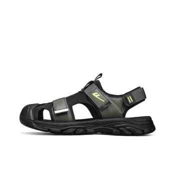 Warrior Casual Chef Shoes River Trekking Shoes Abrasion Resistant Slip Resistant Beach Sandals Men's Green Black