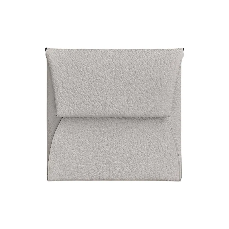 HERMES Bastia Mysore Goat Skin Wallet Men's 80 Gris Perle Pearl Gray-0