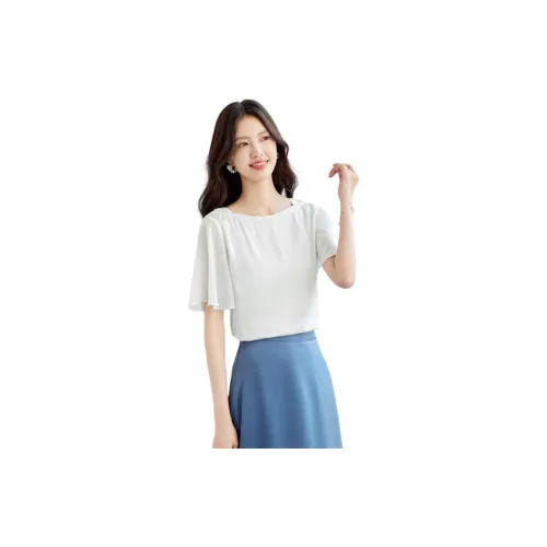 CARBAMMI Chiffon Shirts Women's White