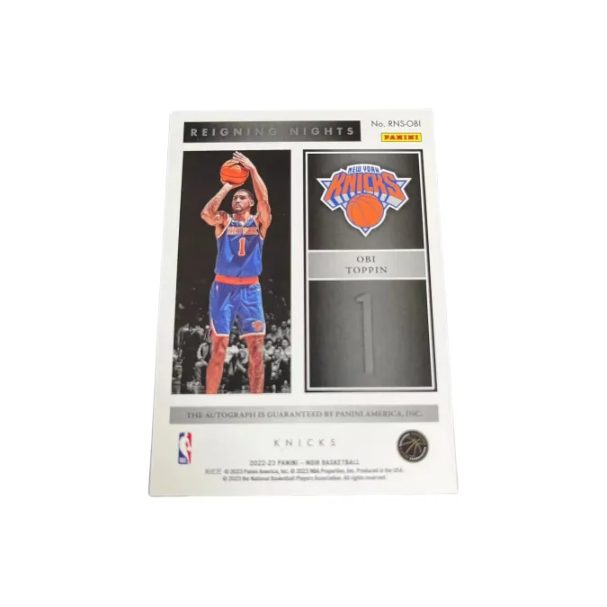 PANINI Obi Toppin Nikkei 22 23 NOIR 99 Signature Card Rain Night Signature Star Card Product Access Sports Cards 1 Pc-1