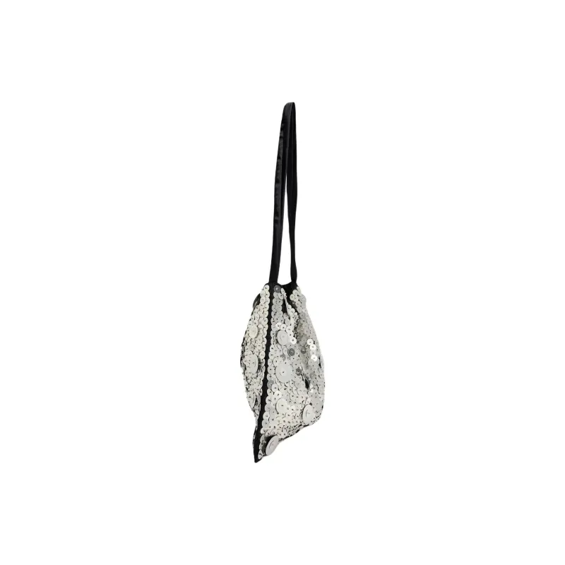 ZARA Polyester Handbag, Shoulder Bag Large Size Women's Silver-1