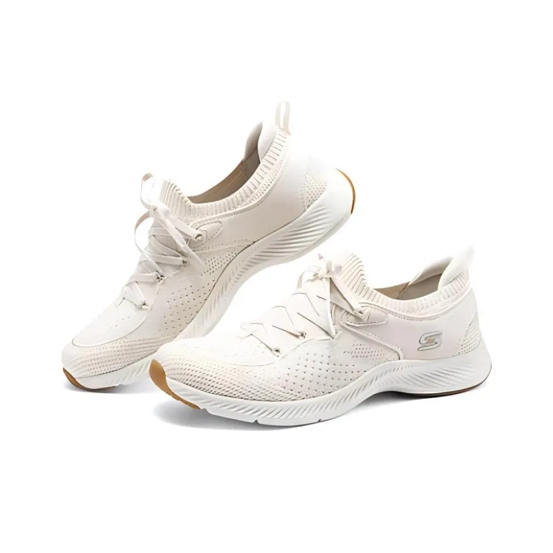 Skechers Breathable Lightweight Low Top Running Shoes Women's Beige-3
