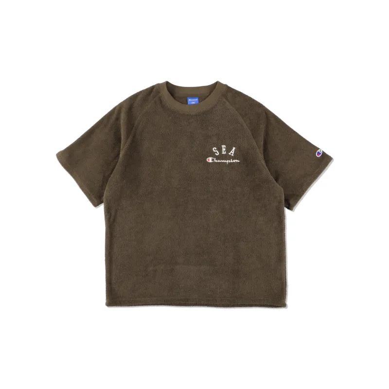 Wind And Sea X Champion WIND AND SEA Co-branded Edition T-Shirts Unisex Brown-1