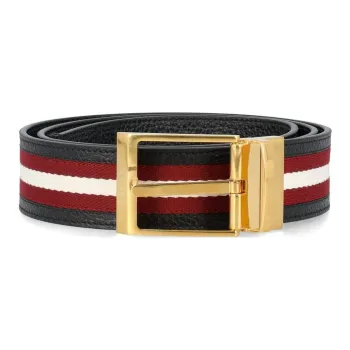 BALLY Stripe Detailed Buckle Belt