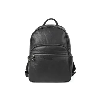 DOSRFINI Top Grain Cow Leather Backpack Men's Black