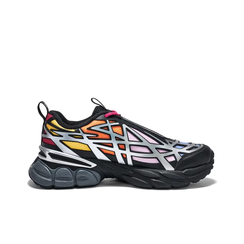 Kappa Anti Slip Wear Resistant Low Top Chunky Sneakers Unisex Black-1