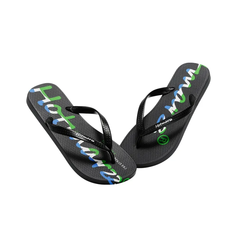 HOTMARZZ Slip Resistant Flip Flops Men's Black-3