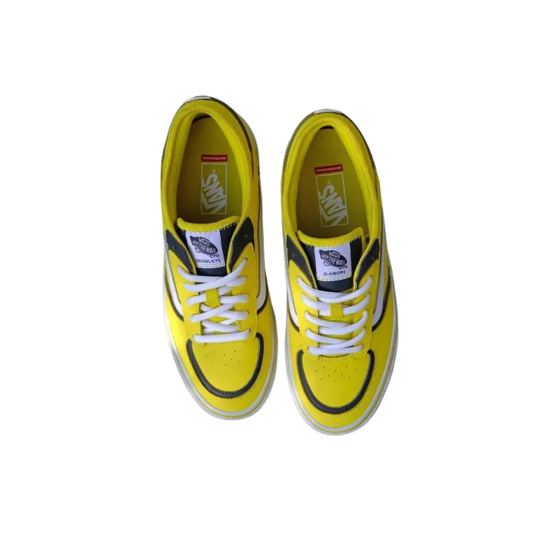 Labor Skate Shop x Vans Skate Rowley Anti-Slip And Wear-Resistant Breathable Low-Top Skateboard Shoes Unisex Yellow-2