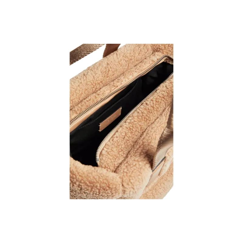 Moncler Quilting Teddy Fleece Shoulder Bag, Crossbody Bag, Handbag Mini Women's Beige & White-3