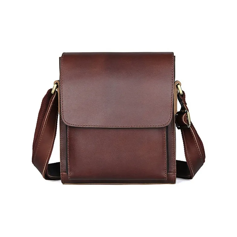 DOSRFINI Top Grain Cow Leather Shoulder Bag, Crossbody Bag Men's Black/Umber/Brown Yellow/Dark Brown-5
