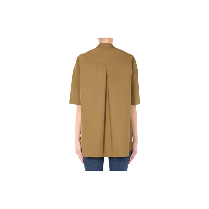 ASPESI Mandarin Collar Short Sleeve Shirt-1