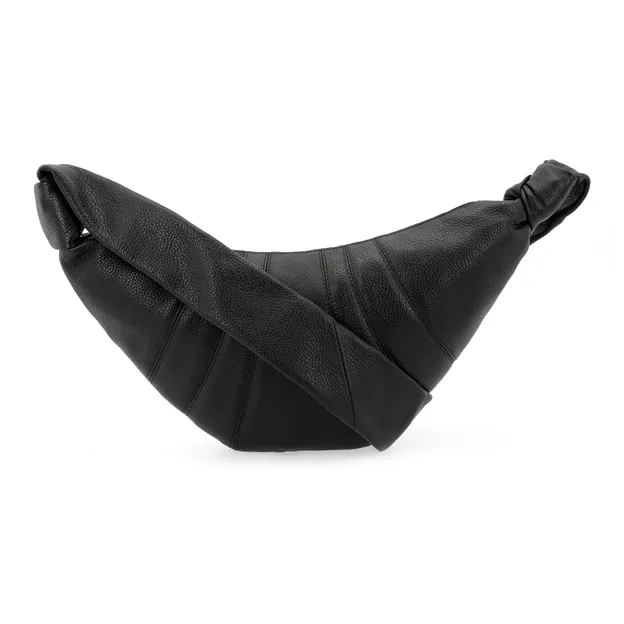 Lemaire Soft Leather Croissant Bag Crossover Bag Goat Horn Bag Portable Crossbody Bag Shoulder Bag Men's Black-3