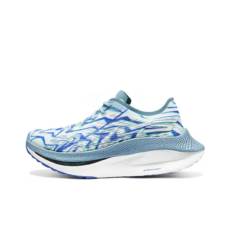 Skechers Cushioning Anti Slip And Wear Resistant Low Top Running Shoes Women's Blue-0