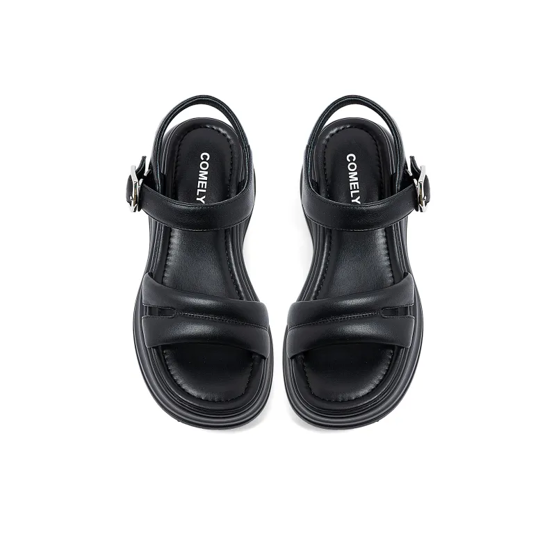 COMELY Beach Sandals Women's Ecru/Black-11