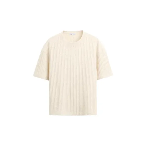 ZARA T-Shirts Men Beige