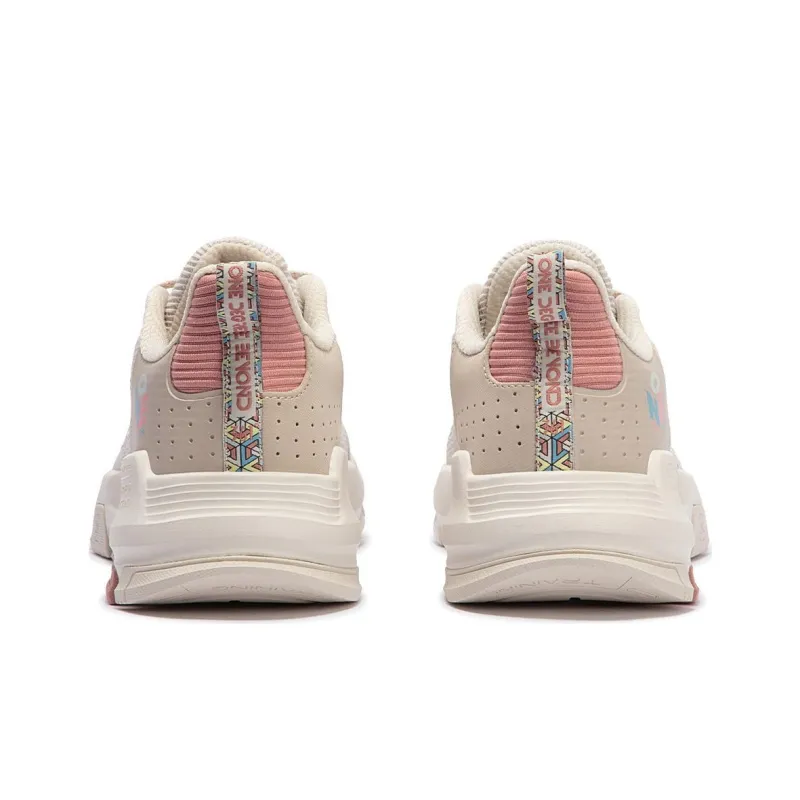 361° Anti-Slip Wear-Resistant Low-Top Casual Running Shoes Women's Beige Pink-4