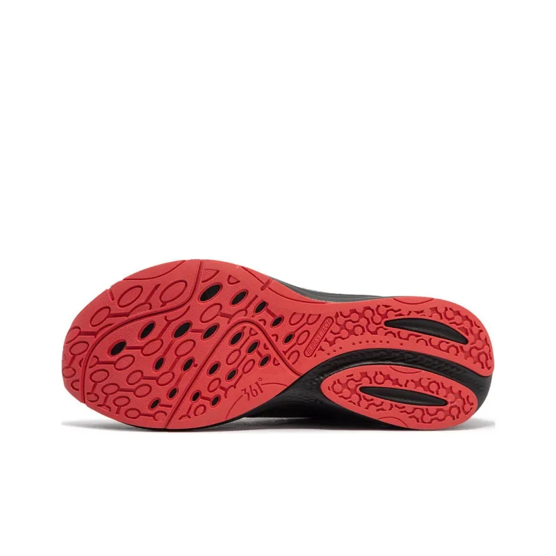 361° Cushioning, Wear Resistant Low Top Casual Running Shoes Men's Black Red-5