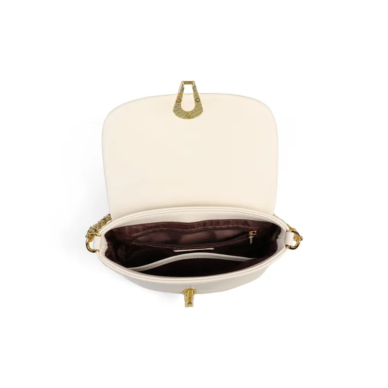 MILLIE'S Cow Leather With Synthetic Leather Cloud Bag Underarm Shoulder Bag Chain Bag Regular Women's Ecru-5