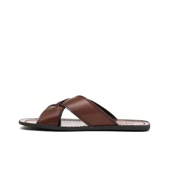 PRADA Rubber Sole Slide Slippers Men's Brown