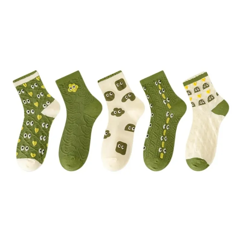 MIIOW Mid Calf Socks Women's 5 Pack-0