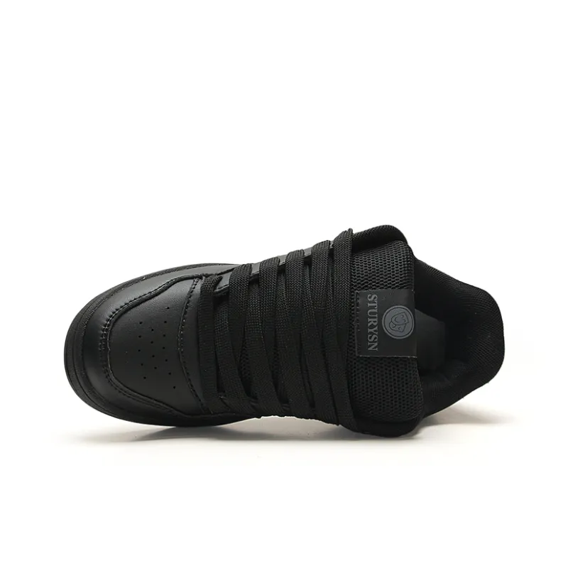STUR YSN Wear resistant And Lightweight Low Top Skateboard Shoes Unisex Black-2