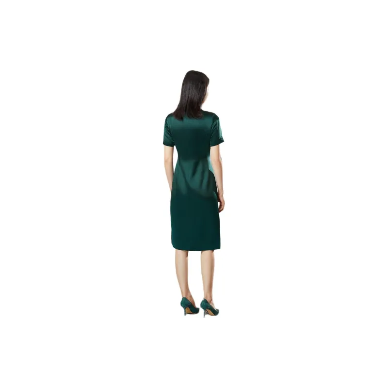 BBLLUUEE Short Sleeved Dress Women's Turquoise-0