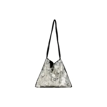 ZARA Polyester Handbag, Shoulder Bag Large Size Women's Silver