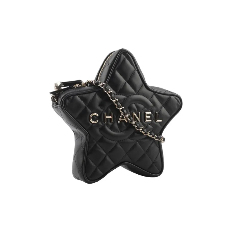 CHANEL Sheepskin Clutch, Shoulder Bag, Crossbody Bag Women's Black-1