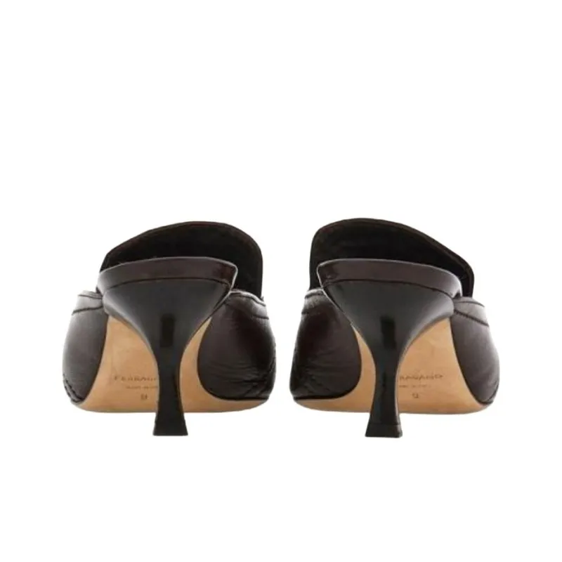 FERRAGAMO Closed Toe Slippers 5.5cm Women's Brown-4