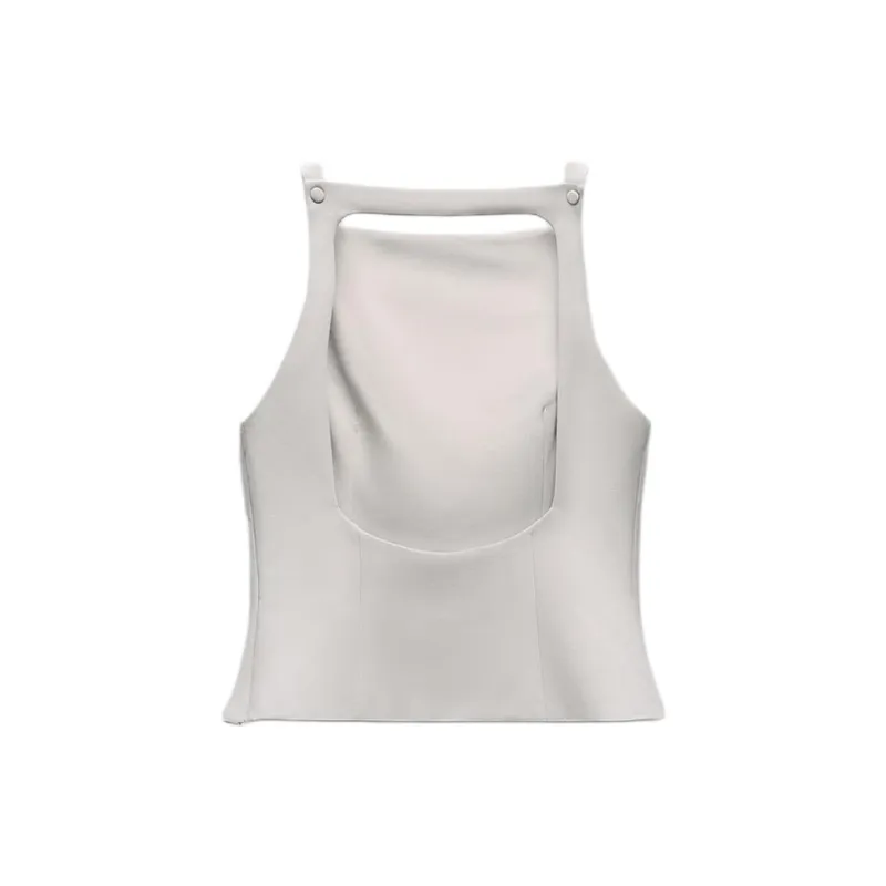ZARA Tank Tops Women's Light Gray-1