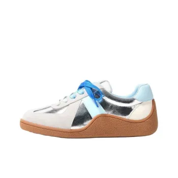 STEVE MADDEN Low-Top Skateboard Shoes Women's Silver Blue