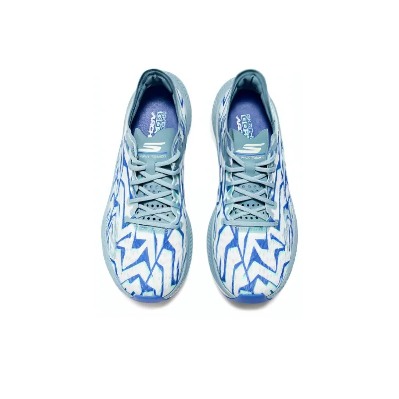 Skechers Cushioning Anti Slip And Wear Resistant Low Top Running Shoes Women's Blue-4