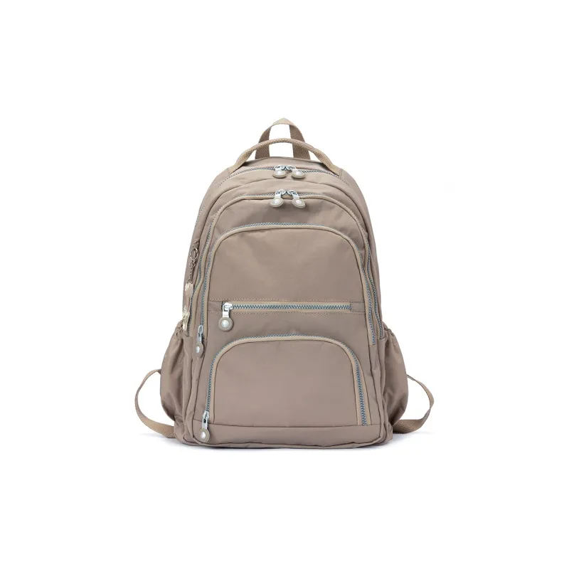 ROBERTA DI CAMERINO Fabric Lightweight Commuter Student Backpack Large Size Unisex Sapphire Blue/Black/Khaki-13