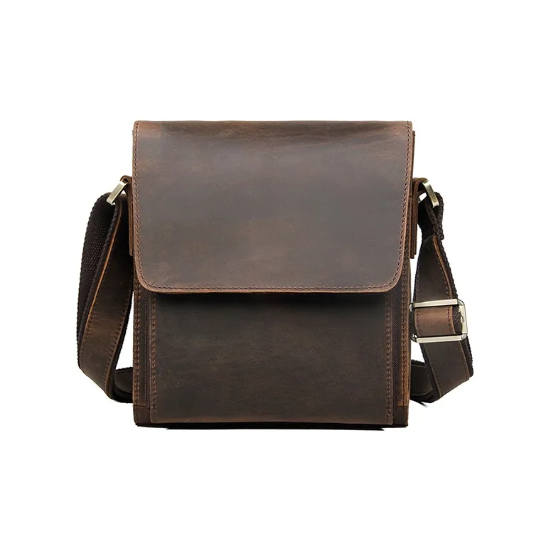 DOSRFINI Top Grain Cow Leather Shoulder Bag, Crossbody Bag Men's Black/Umber/Brown Yellow/Dark Brown-7