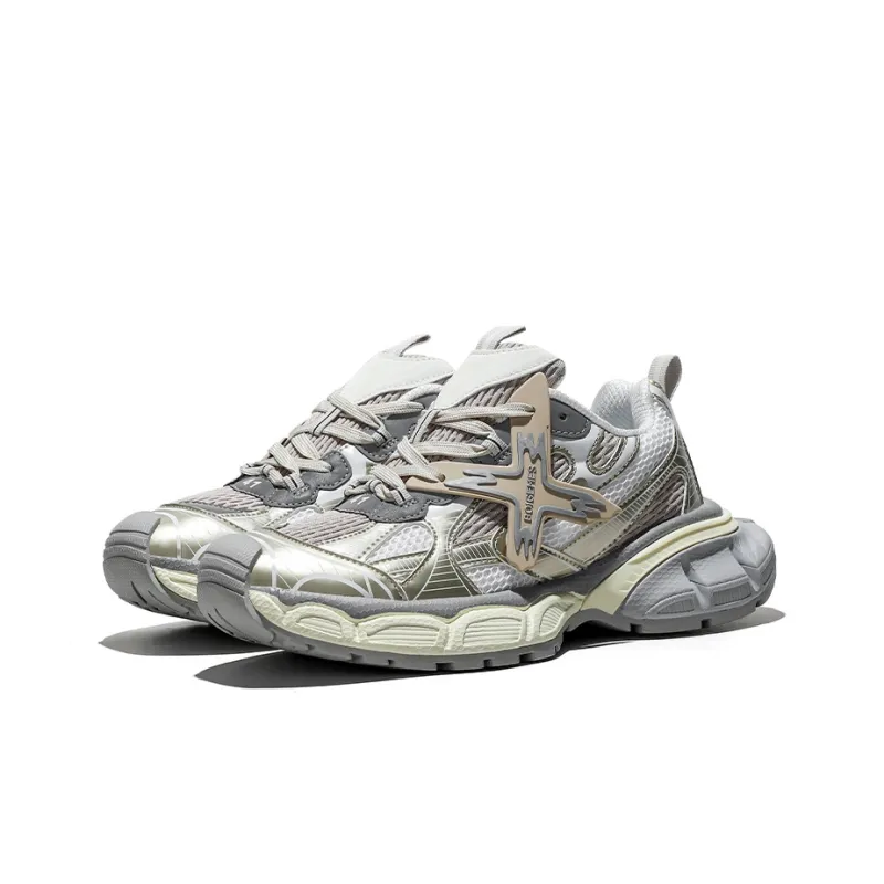 BOIGEMES Chunky Sneakers Unisex Low Top White/Black/Gray/White Blue/Champagne-23