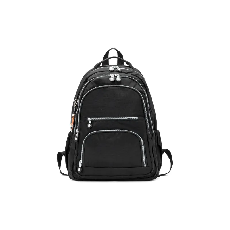 ROBERTA DI CAMERINO Fabric Lightweight Commuter Student Backpack Large Size Unisex Sapphire Blue/Black/Khaki-7