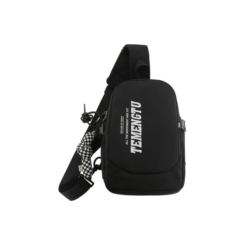 Morellybear Nylon Crossbody Bags Sling Bags Regular Unisex Black/White/Gray-0