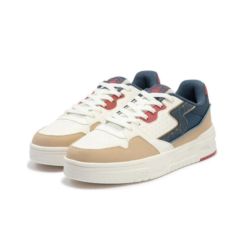 361° Anti Slip Wear Resistant Low Top Skateboard Shoes Men's White Blue-3