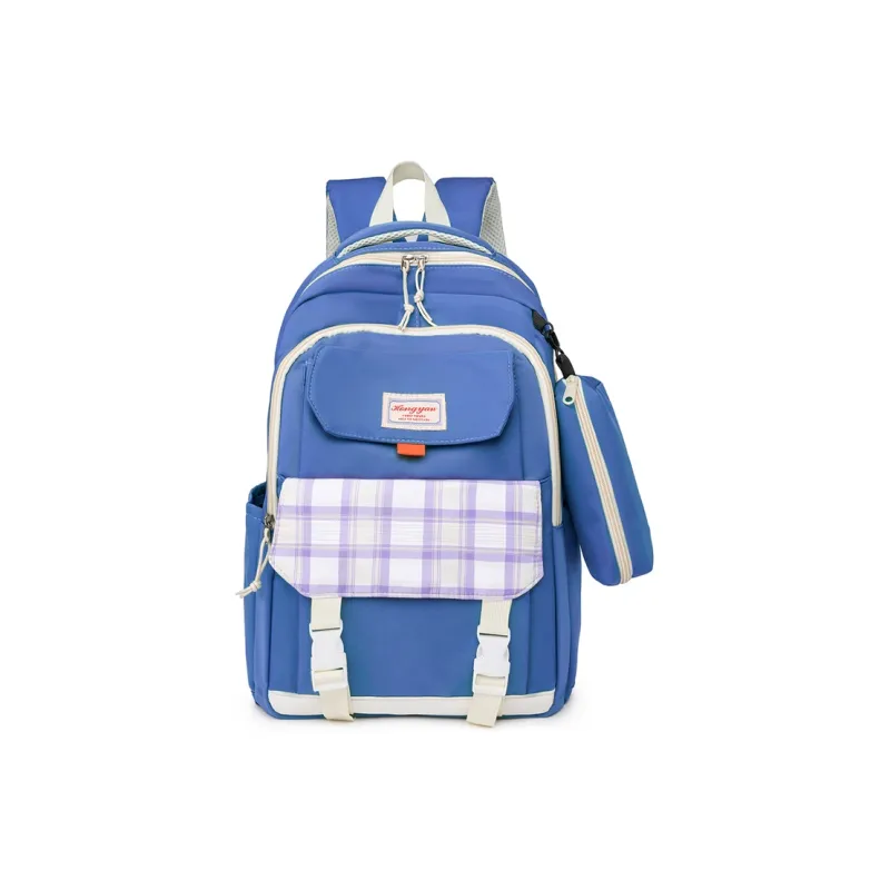 GEERDUN Water Repellent Fabric Backpack Regular Unisex Black/Purple/Green/Blue/Pink-4