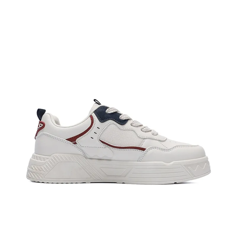 Warrior Wear-resistant And Lightweight Low-Top Skateboard Shoes Men's Beige Blue Red-1