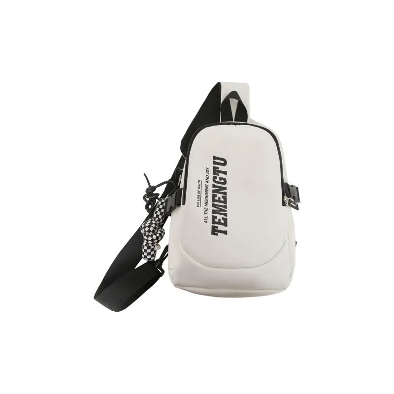 Morellybear Nylon Crossbody Bags Sling Bags Regular Unisex Black/White/Gray-6