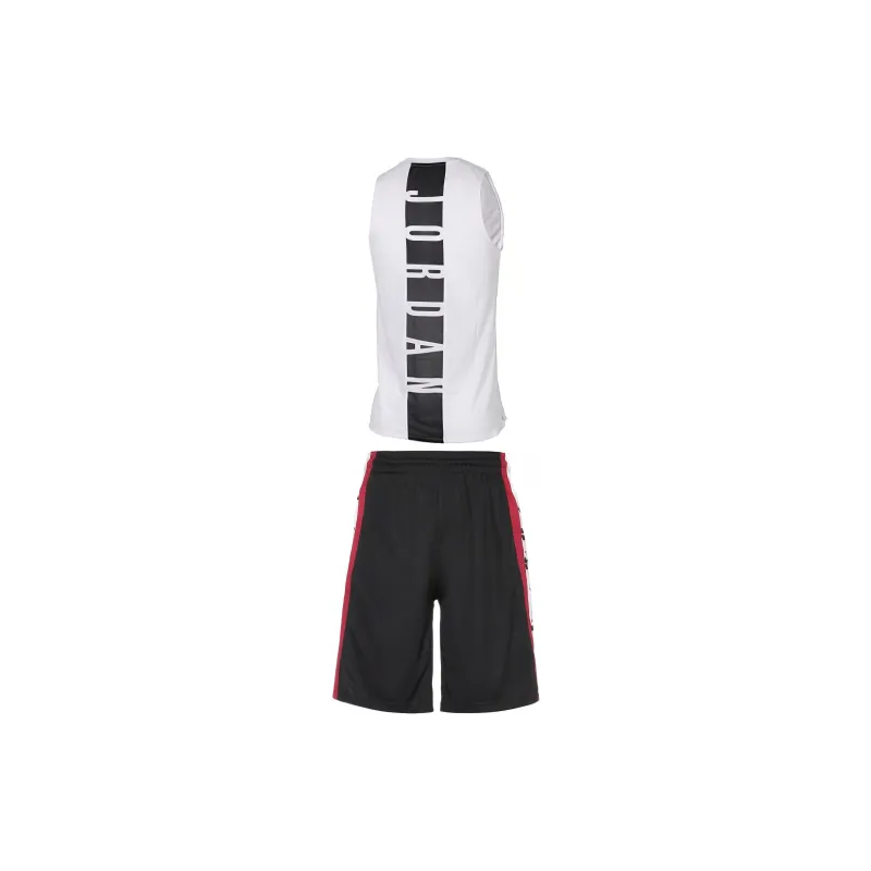 Jordan Casual Sportswear Men Clothing Sets White+Black-1