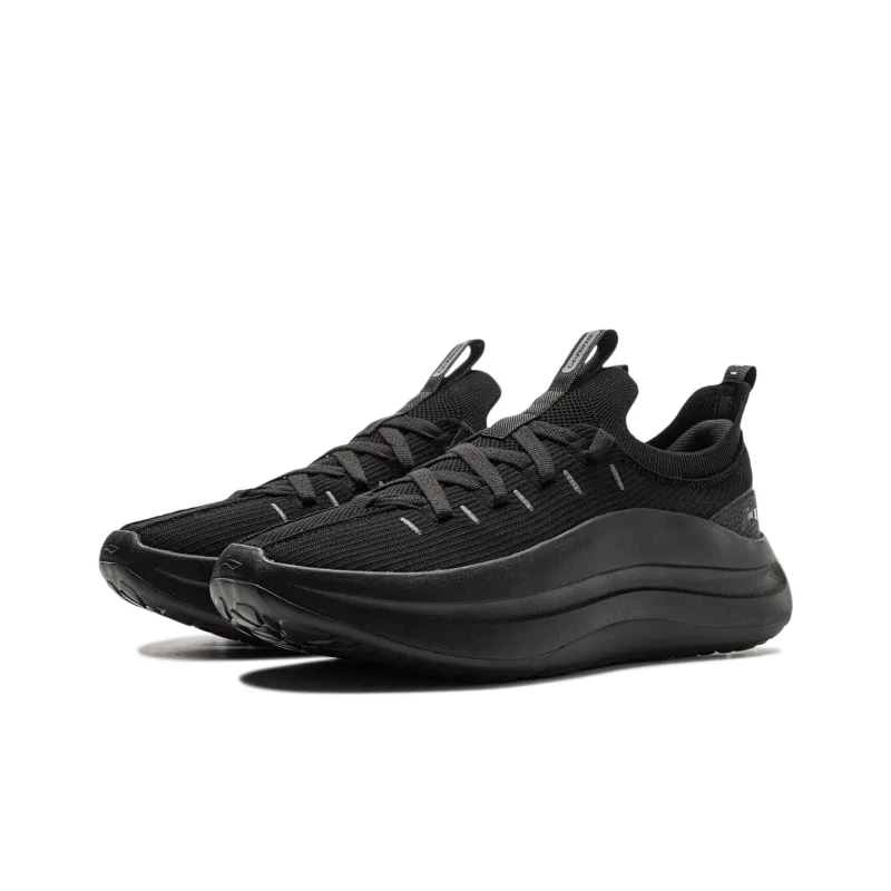 LiNing Cloud Wave Cushioned Anti Slip And Wear Resistant Lightweight Low Top Casual Shoes Men's Night Black-2