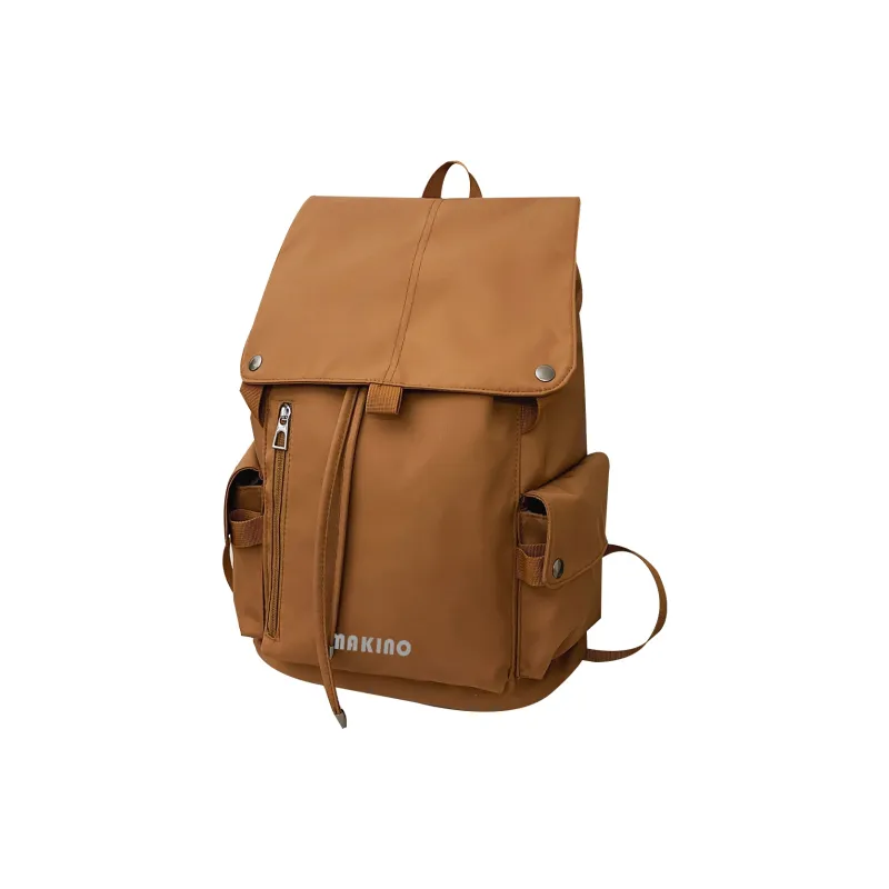MAKINO Fabric Backpack Unisex Black/Gray/Coffee-12