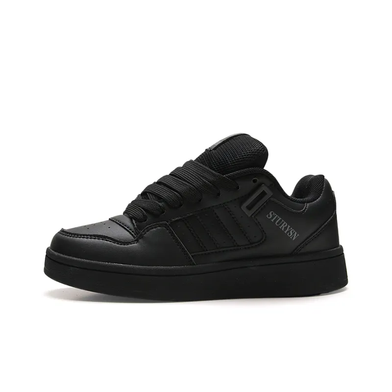 STUR YSN Wear resistant And Lightweight Low Top Skateboard Shoes Unisex Black-0