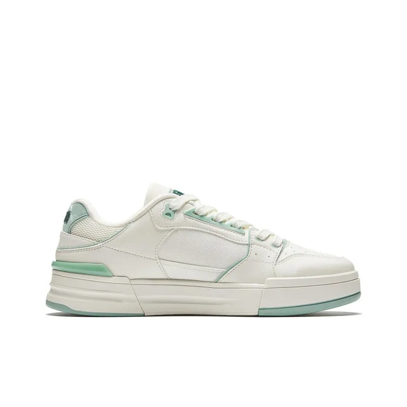 Anta Street Naughty LITE Durable Breathable Low Top Skateboard Shoes Men's White Green-1