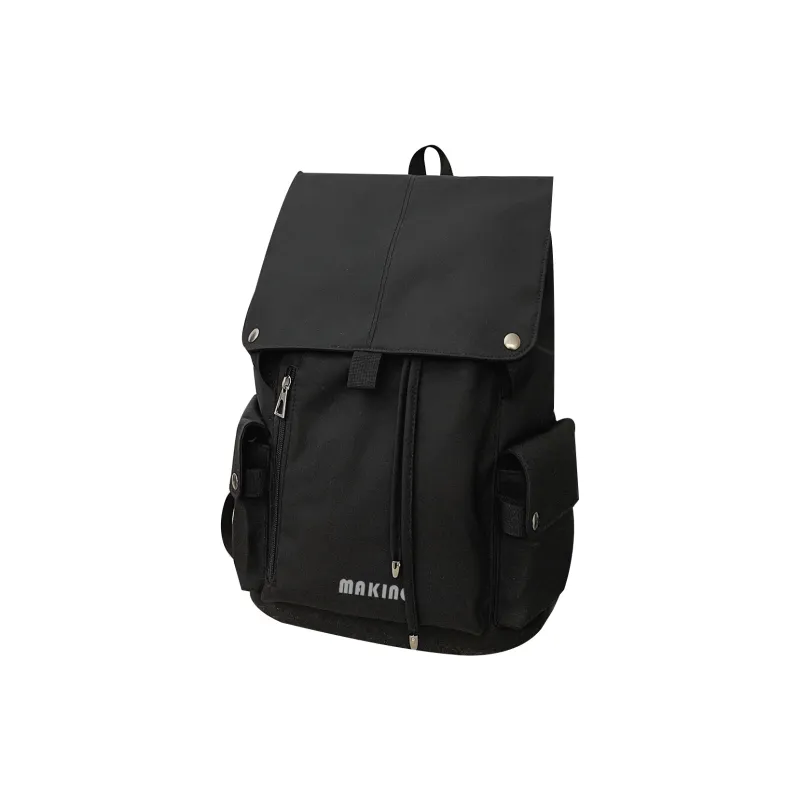 MAKINO Fabric Backpack Unisex Black/Gray/Coffee-1