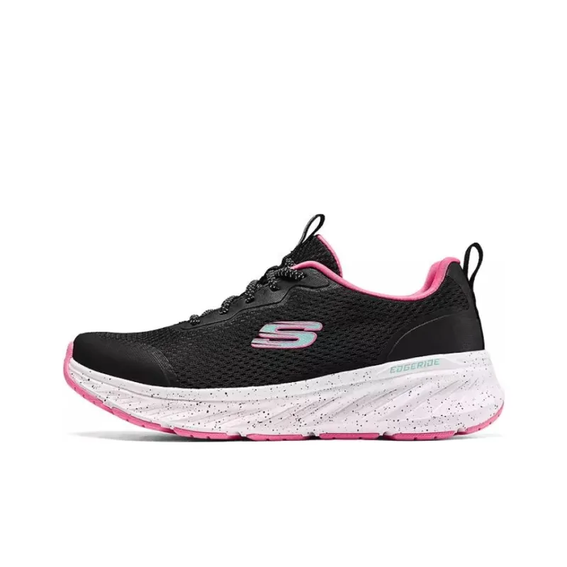 Skechers Sport Anti Slip Wear Resistant Low Top Casual Running Shoes Women's Black Pink-0